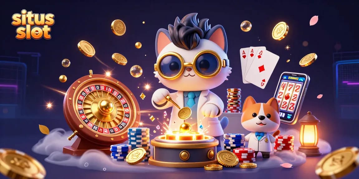 Menyaksikan situs slot yang menarik dengan kucing ilmuwan dan anjing asisten di dunia permainan kasino yang berkilau.