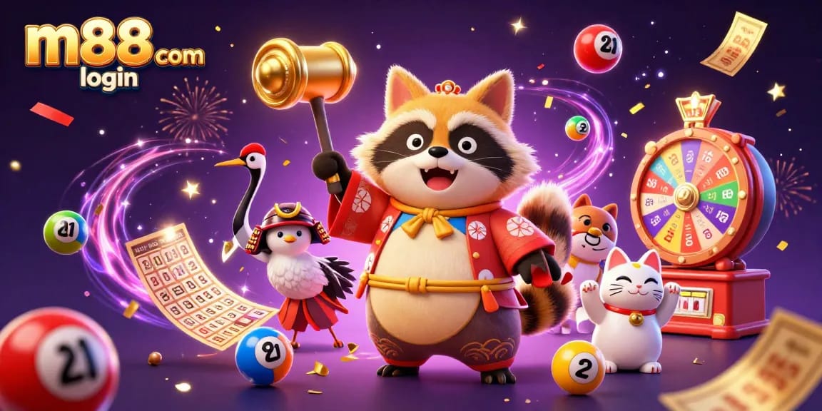 Masuk ke m88.com login dan nikmati permainan kasino dengan karakter ceria seperti tanuki dan maneki-neko.