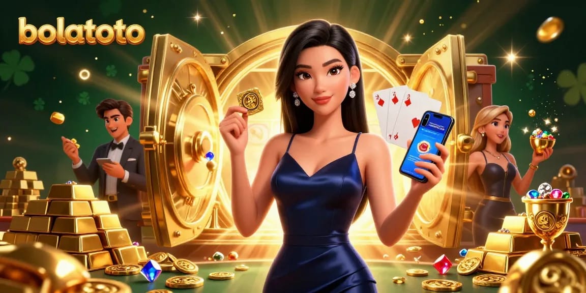 Experience winning at bolatoto with stunning visuals of a confident player in a dynamic casino scene.