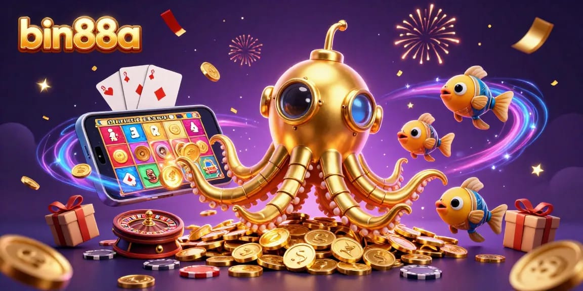 Experience the thrill at bin88a with vibrant casino games and golden treasures in a stunning visuals.
