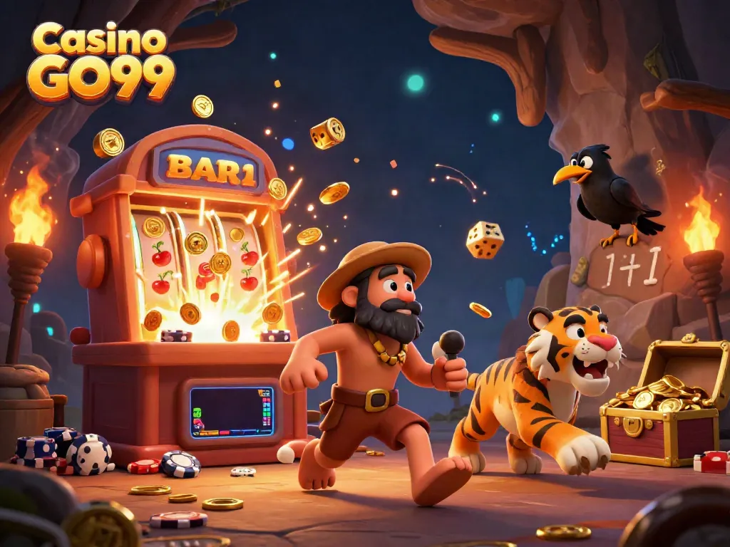 Experience thrilling games at Casino GO99 with a vibrant and lively 3D casino scene.