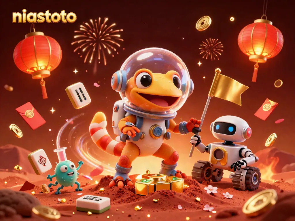 niastoto menghadirkan permainan kasino di Mars dengan gecko kartun luar angkasa dan elemen yang meriah
