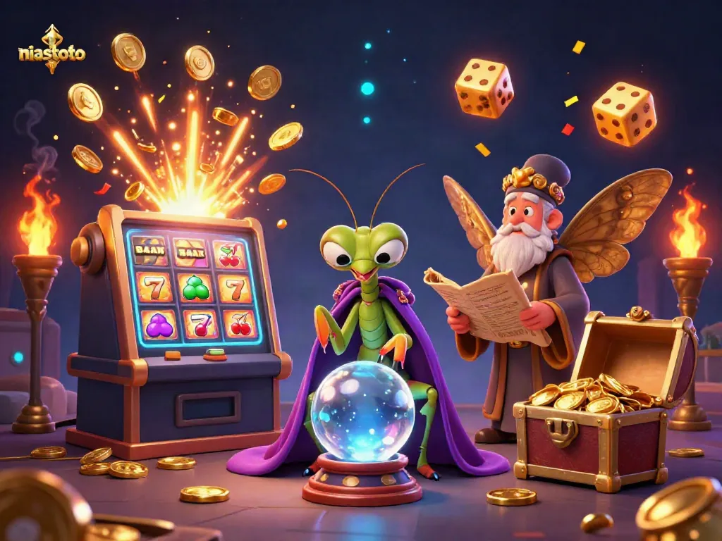 Melipatgandakan keberuntungan di niastoto dengan pembaca kartu dan simbol jackpot yang menyala.