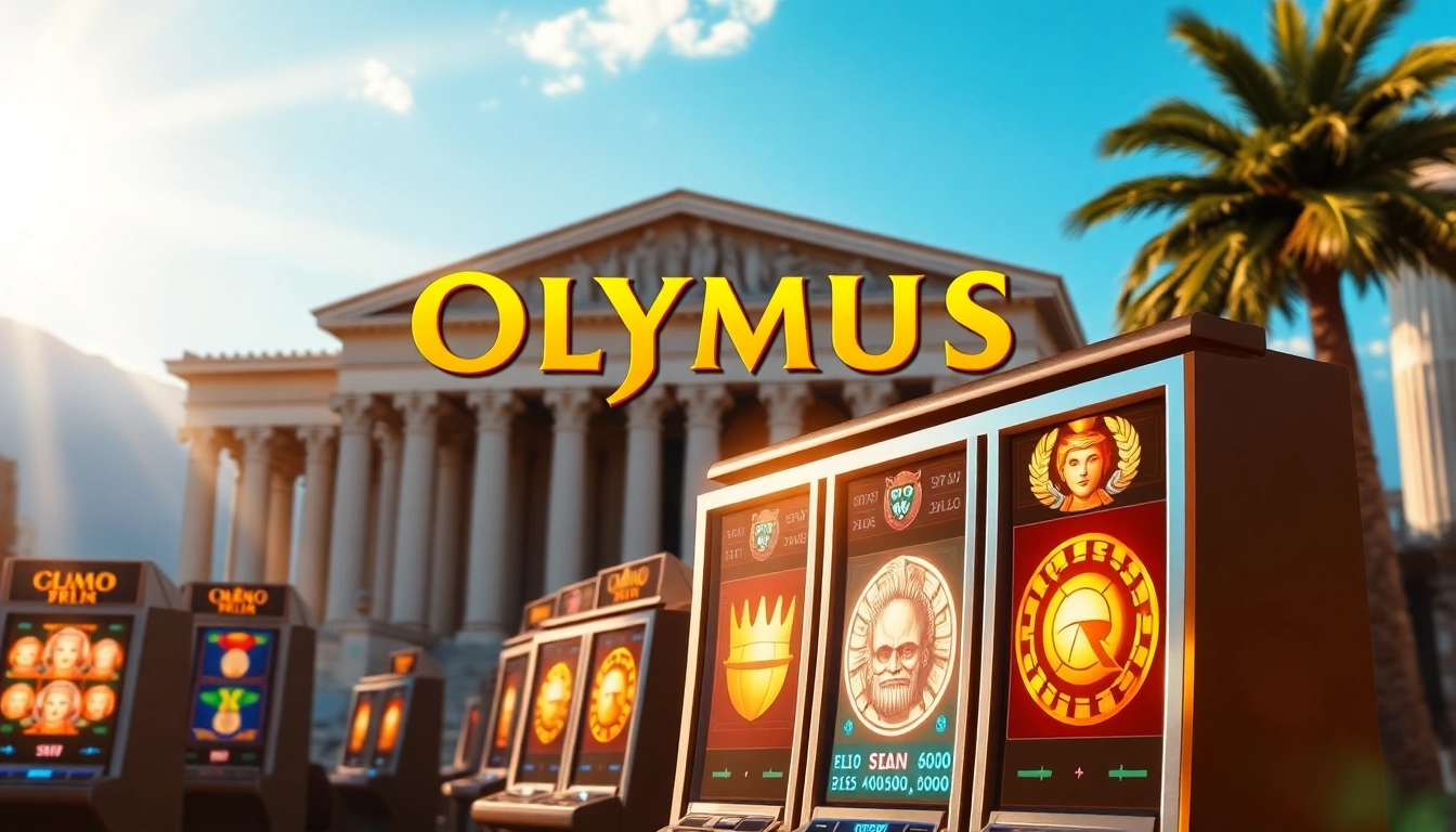 Engaging slot demo Olympus themed with vibrant Greek symbols and architecture.