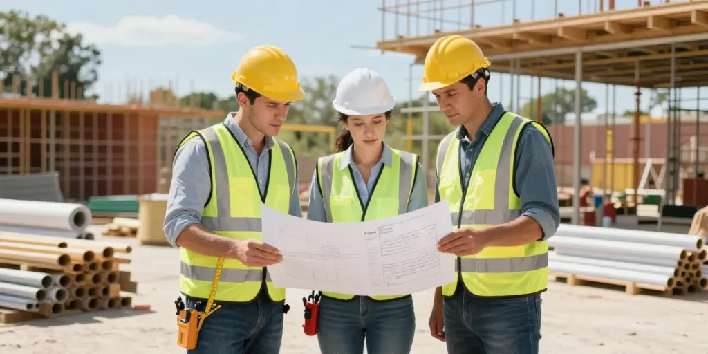 Local contractor discussing slot gacor project details at a nearby site.