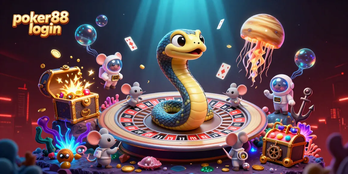 Engage in poker88 login with a thrilling cosmic poker scene featuring mice betting on Saturn's rings.