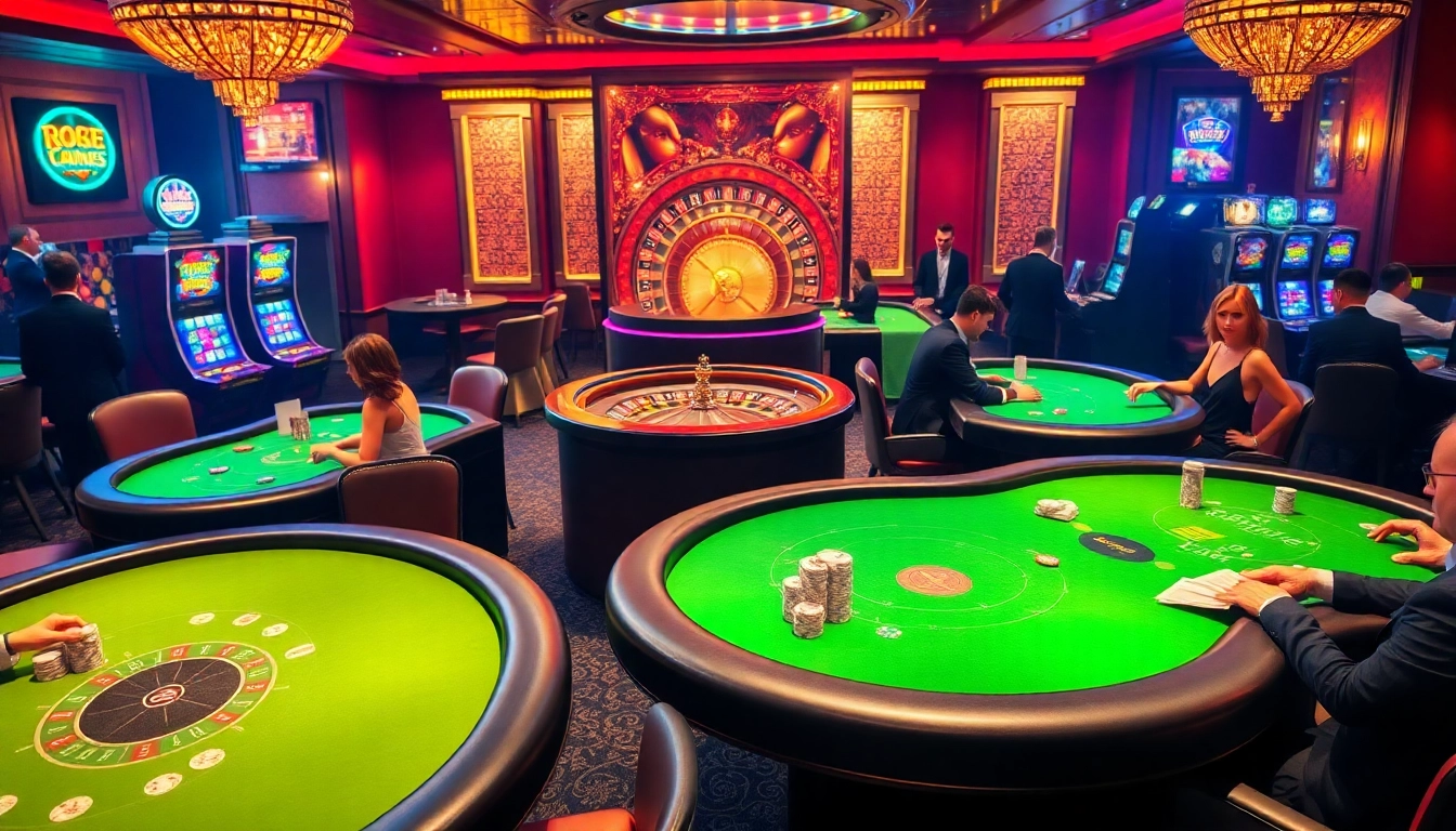 Players enjoying high-stakes poker at win78.co.uk casino, showcasing vibrant tables and lively atmosphere.