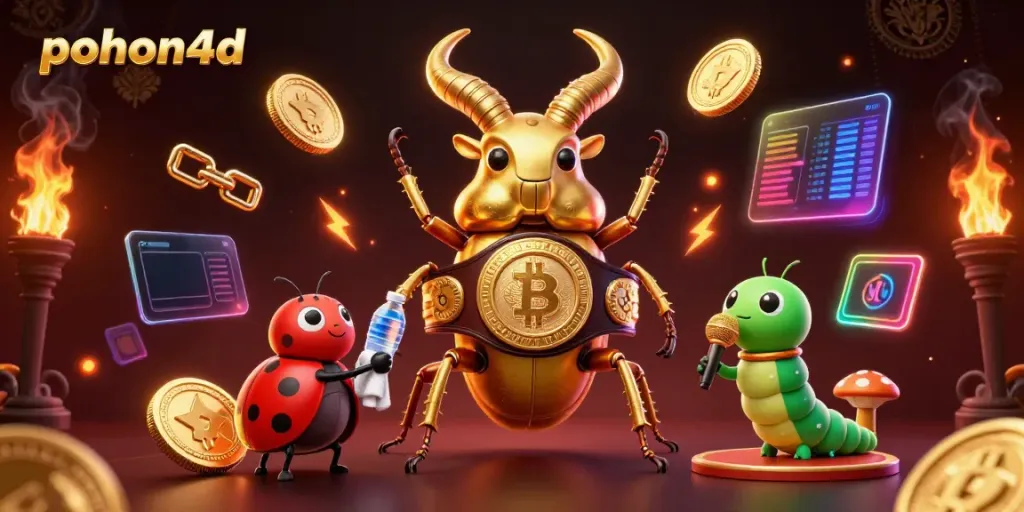 Pohon4D showcases a vibrant 3D boxing scene with characters depicting gambling action.