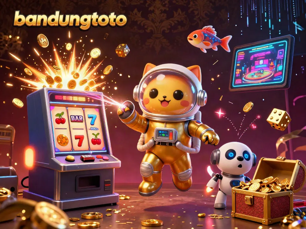 Experience the thrill of bandungtoto with vibrant characters and casino game elements in a dynamic 3D scene.