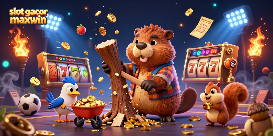 Experience the excitement of slot gacor maxwin with lively cartoon characters collecting coins in this captivating casino scene.