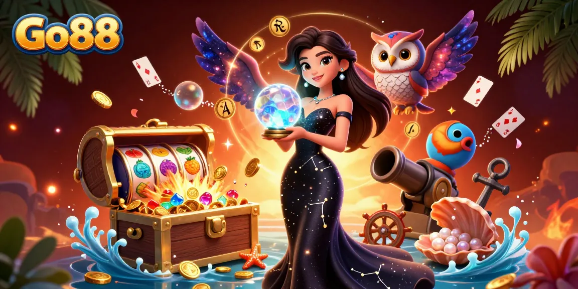 Win big with Go88 in a vibrant casino scene filled with exciting gaming elements.