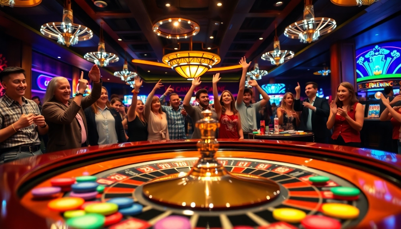 tkp188 merayakan kemenangan di meja roulette dengan chip berwarna-warni.