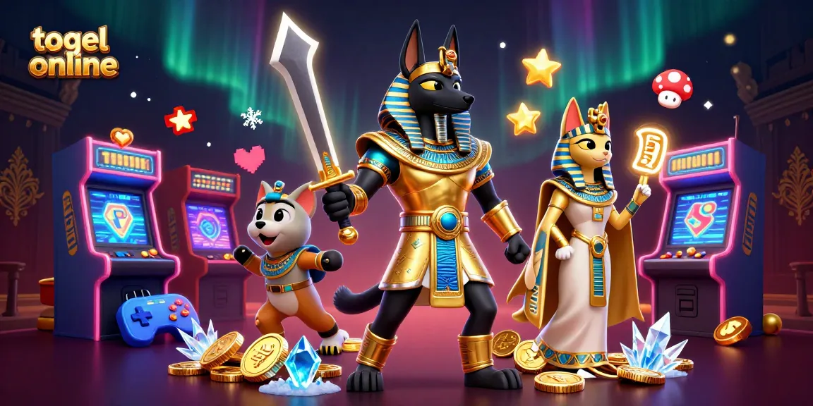 Menangkan togel online dengan Anubis dan Bastet dalam grafis mengesankan penuh warna dan elemen permainan.