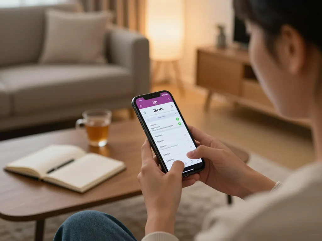 Engaging with app tài xỉu online on smartphone at home, showcasing relaxed gambling atmosphere