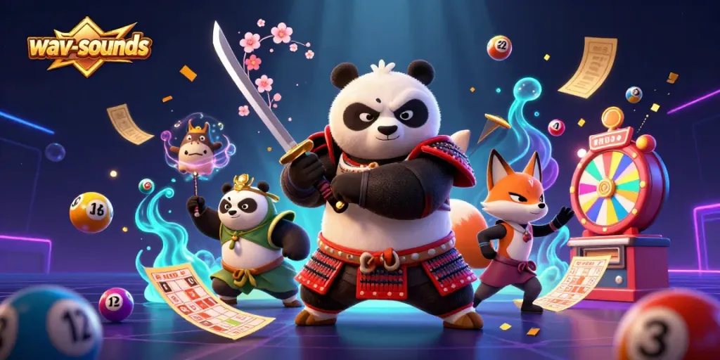 Permainan bingo yang seru di wav-sounds dengan panda samurai dan rubah ninja yang menarik perhatian.