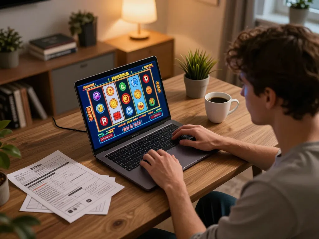 Panda menang saat memainkan slot online yang mendebarkan di rumah dengan suasana nyaman.