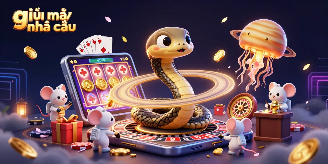 Engaging scene depicting giải mã nhà cái with betting astronaut mice around a cosmic roulette wheel featuring Saturn as a gambling theme.