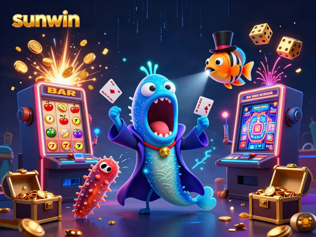 Experience thrilling gaming with sunwin: a magical underwater casino adventure featuring luminous characters and vibrant gameplay elements.