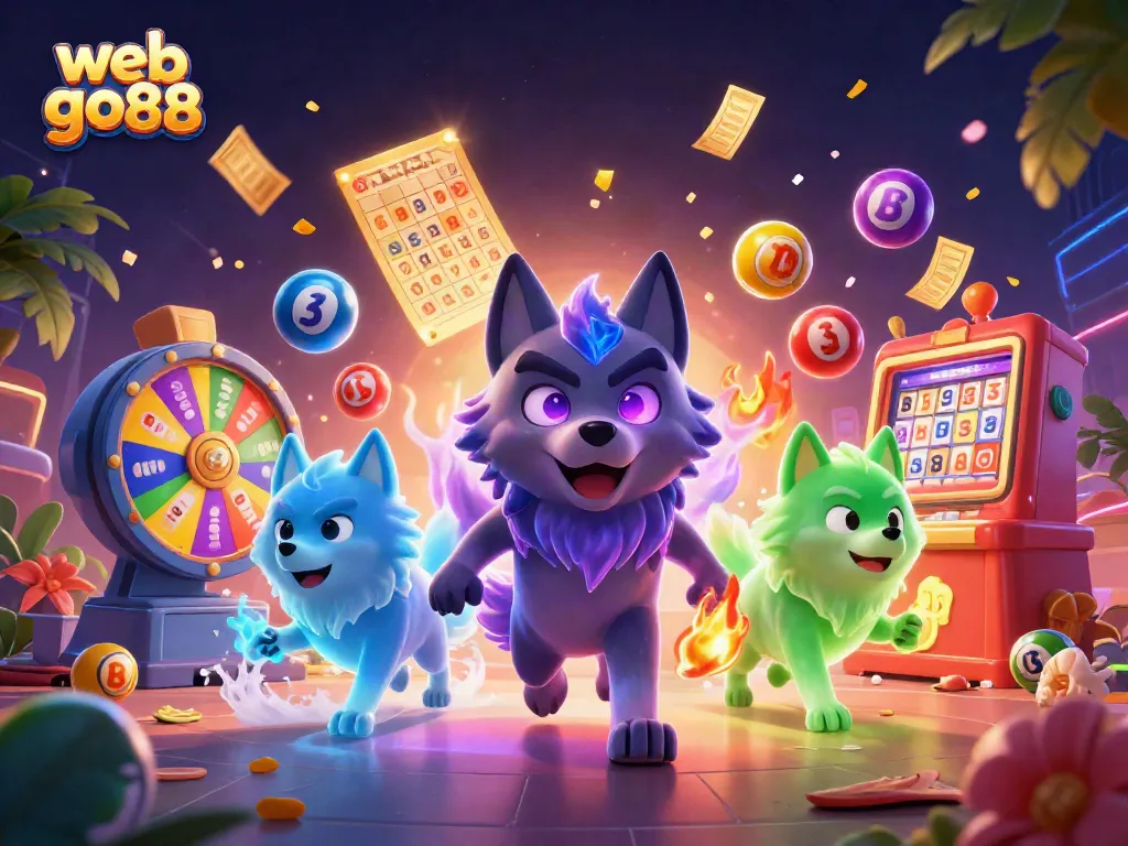 Engage with the dynamic web go88 casino world featuring vibrant lottery elements and ghostly wolves.