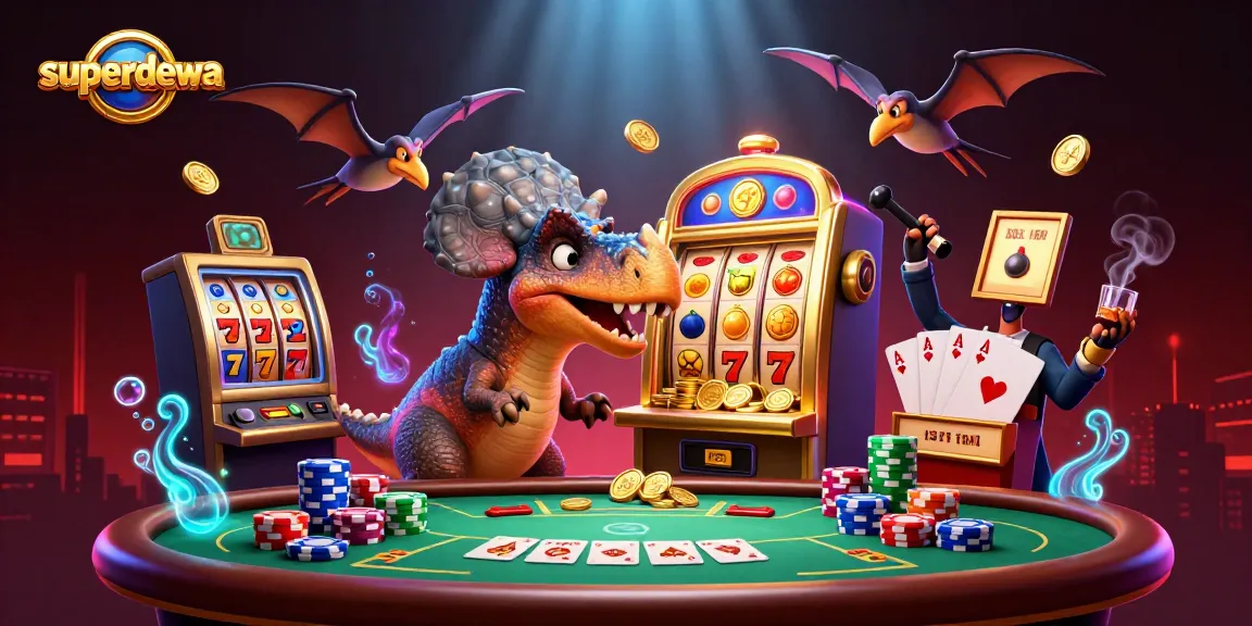 Demo permainan superdewa saat kemenangan jackpot slot dengan suasana kasino yang hidup.