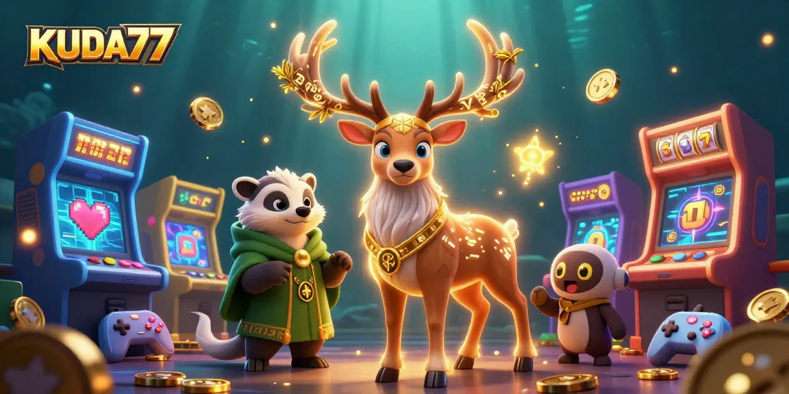 Mainkan KUDA77 dan raih jackpot dalam ilustrasi kasino 3D yang memukau.