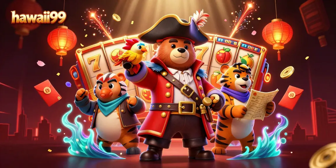 Experience hawaii99 with a thrilling pirate-themed casino adventure featuring vibrant slot elements and dynamic characters.