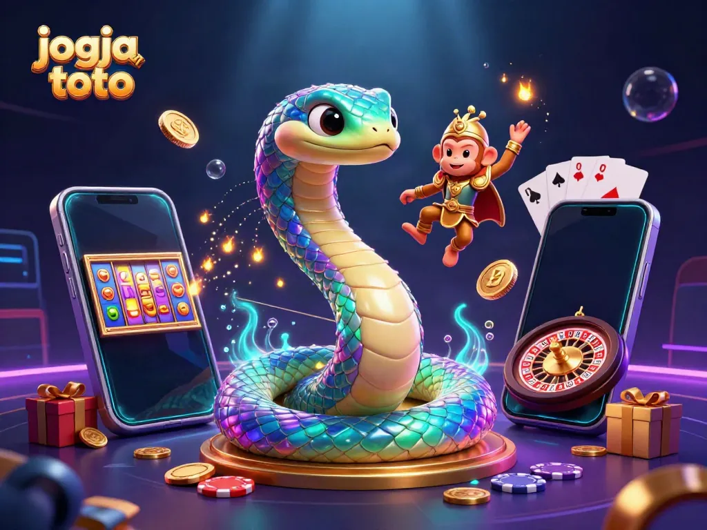 Engage with jogja toto through vibrant 3D visuals featuring a colorful gambling scene