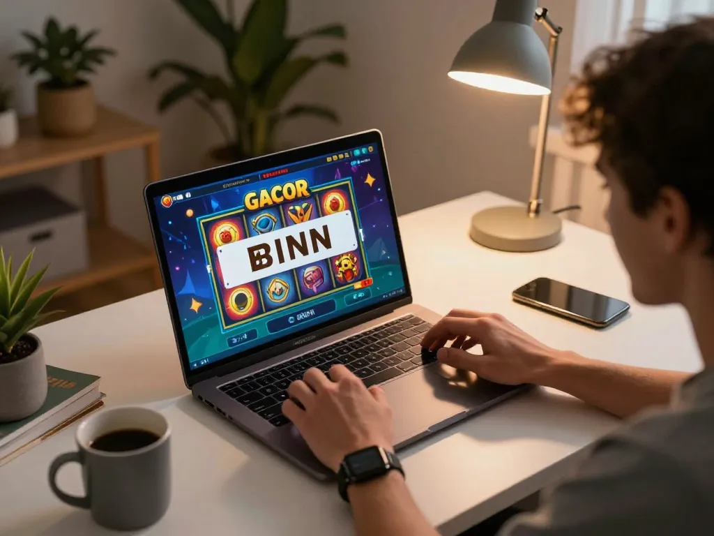 Player celebrating a win in slot gacor online game, highlighting the excitement of digital gambling