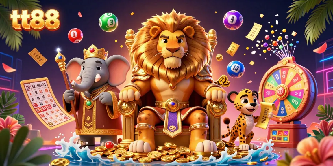 Experience the thrill of tt88 with a vibrant casino scene, featuring lottery and prize elements for gamers.