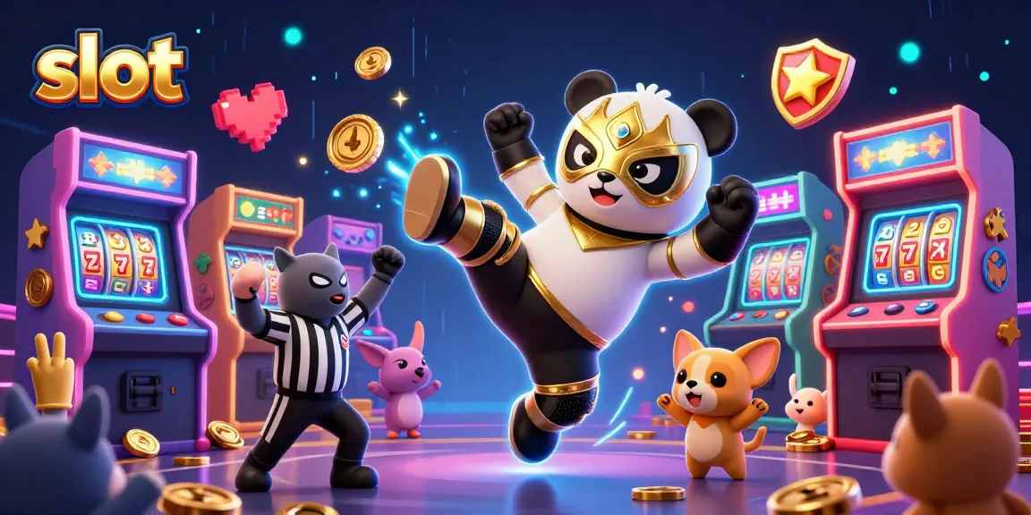 Experience fun and excitement with slot games in this vibrant casino-themed illustration.