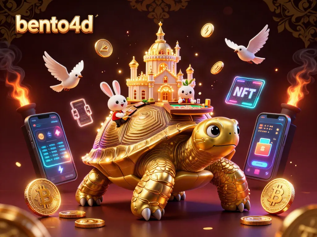 Experience gaming thrills with bento4d in this vibrant 3D casino scene full of animated characters and elements.