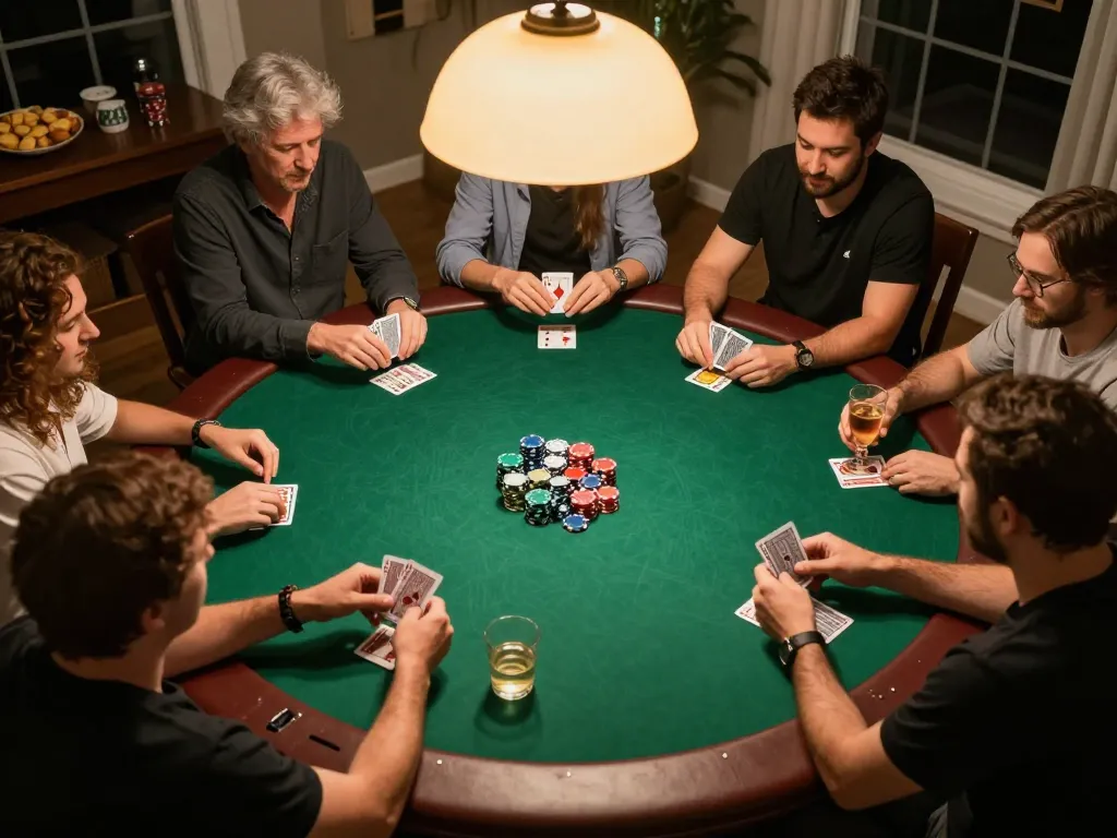 IDCASH88 offers an engaging home poker game setup with friends, showcasing strategic gameplay and social interaction