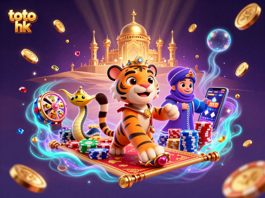 Taruhan toto hk dengan sultan harimau dan lampu ajaib di kasino menyala.