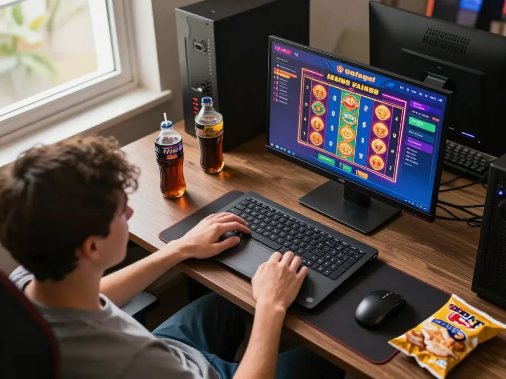 Engaging online gaming session on gtatogel platform with vibrant slot games in view