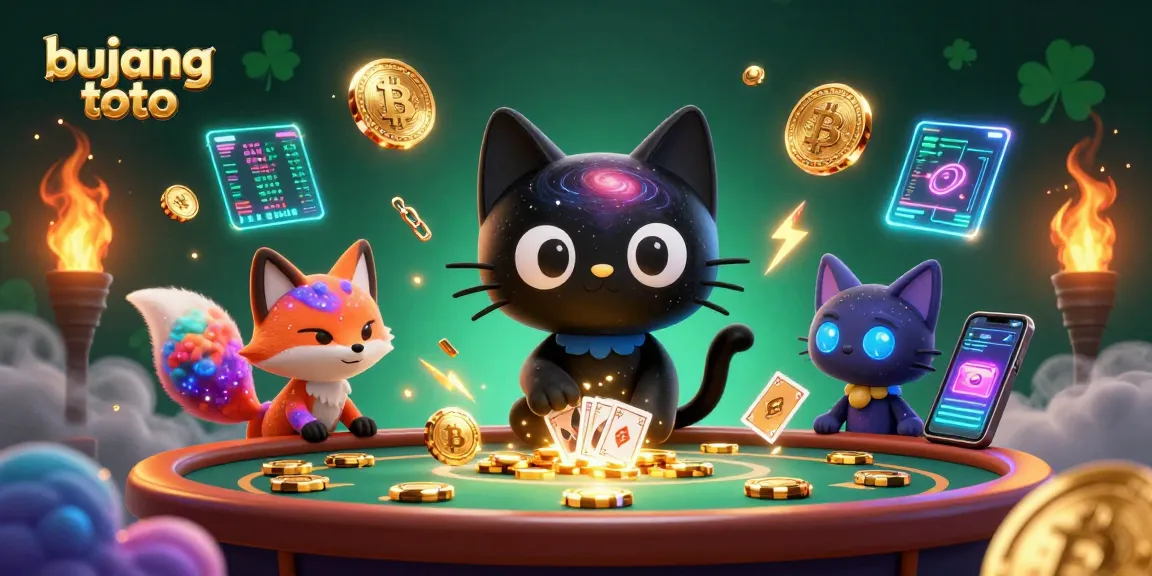 Menghasilkan keberuntungan di bujang toto dengan kucing lubang hitam 3D yang mengumpulkan chip emas dan kartu.