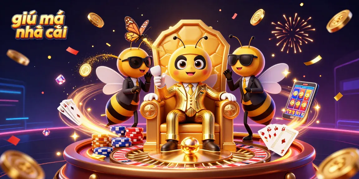 Cascading golden coins and 3D characters reveal the secrets of giải mã nhà cái in vibrant casino scene.